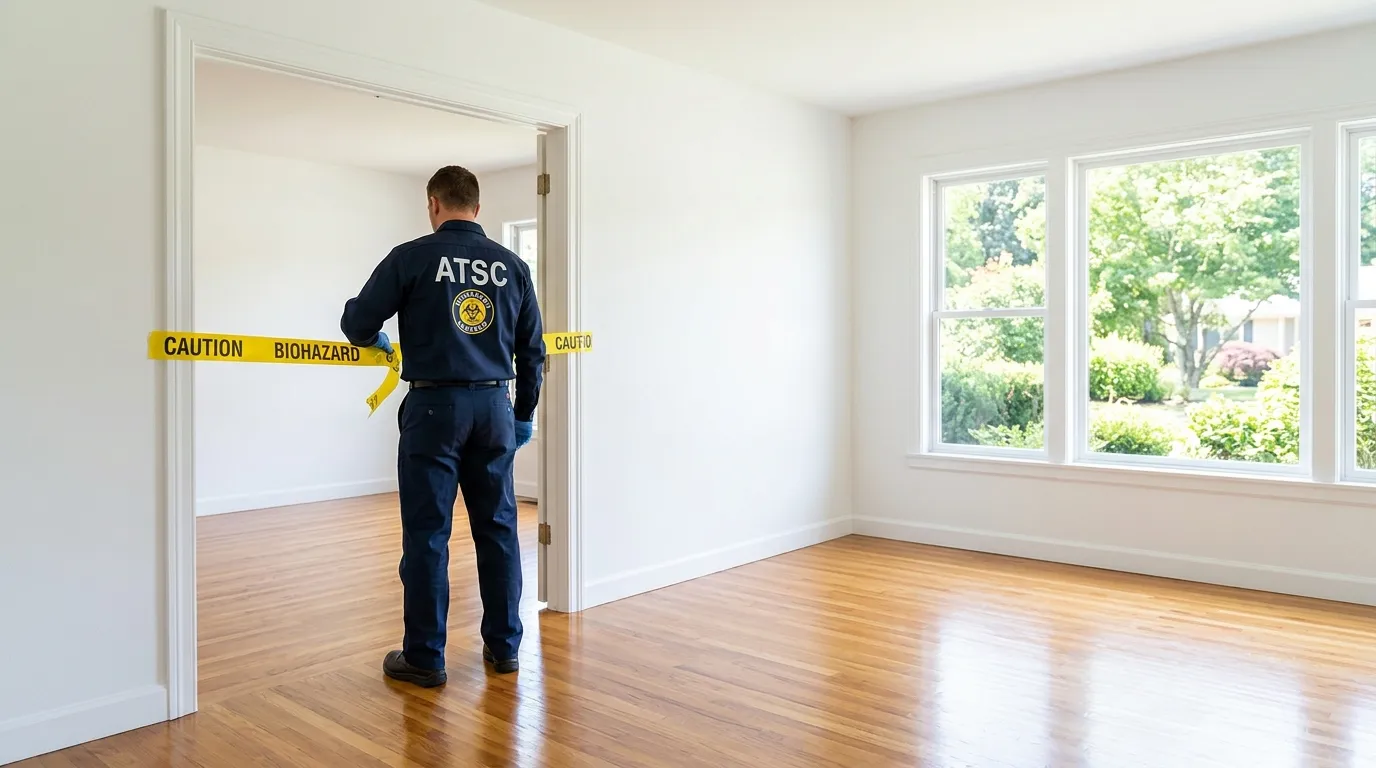 Certified biohazard cleanup crew performing Trauma Scene Cleanup in Port Arthur